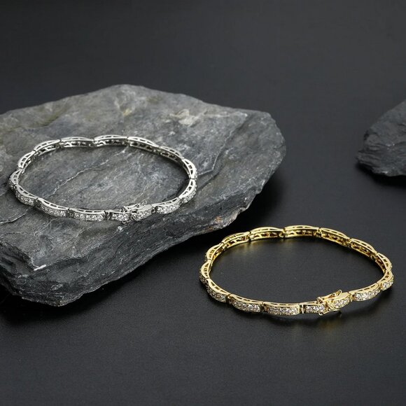 Solid Sterling Silver Womens 2ct Diamond Tennis Bracelet Ladies 7" 8" Jewelry - Picture 5 of 6